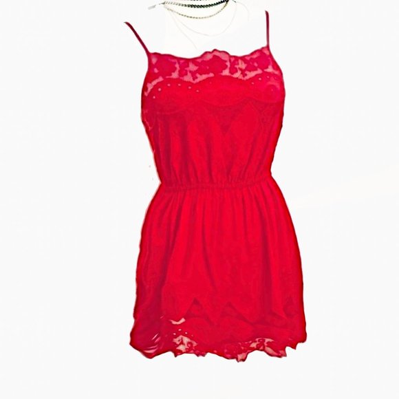 Urban Outfitters Dresses & Skirts - UO Red Summer Dress  M lacey w straps like new